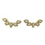 Brinco Earcuff Gotinhas Cravejadas Banhado a Ouro