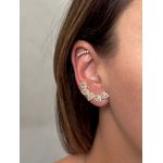 Brinco Earcuff Gotinhas Cravejadas Banhado a Ouro