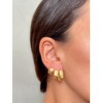 Brinco Argola M Bold Quadrada Banhado a Ouro 