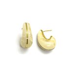 Brinco Meia Argola Marmorizada Banhado a Ouro
