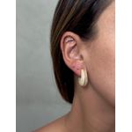 Brinco Meia Argola Marmorizada Banhado a Ouro