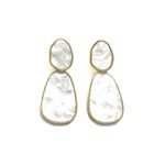 Brinco Maxi Organic Perolado Banhado a Ouro 