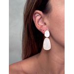 Brinco Maxi Organic Perolado Banhado a Ouro 