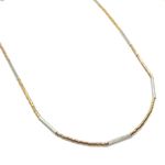 Corrente Mini Canutilhos com Mix de Banhos Banhada a Ouro