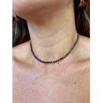 Choker Cristais Marrom Café Banhado a Ouro