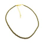 Choker Cristais Verde Musgo Banhado a Ouro