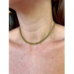 Choker Cristais Verde Musgo Banhado a Ouro