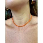 Choker Cristais Laranja Banhado a Ouro