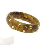 Bracelete Acrílico Boho Banhado a Ouro