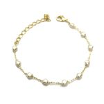 Pulseira Infantil Pérolas Banhado a Ouro