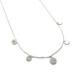 Corrente Choker Moedinha Cravejada em Prata 925