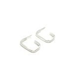 Brinco Meia Argola P Basic Retangular em Prata 925 