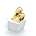 Anel Ajustável Gotas Duo Grande Banhado a Ouro