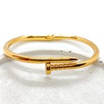 Bracelete Prego Liso Banhado a Ouro