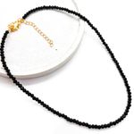 Chocker Cristais Preto Banhado a Ouro