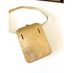 Bolsa CrossBody 2 em 1 Dourada Croco em Couro Legítimo
