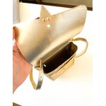 Bolsa CrossBody 2 em 1 Dourada Croco em Couro Legítimo