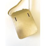 Bolsa CrossBody 2 em 1 Dourada e Off em Couro Legítimo