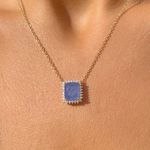 Corrente Fusion Tanzanita Banhada a Ouro
