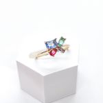 Anel Tanzanita e Colors Cristal Banhado a Ouro
