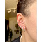 Piercing Fake Cravejado Verde em Prata 925