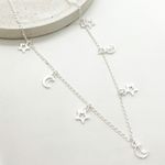 Chocker Lua e Estrela em Prata 925