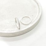 Brinco Argola Cravejada Fina Grande em Prata 925