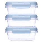 KITS 3 POTINHOS HERMETICOS AZUL