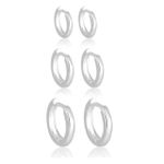 Trio Argola Click Lisa Prata 925 