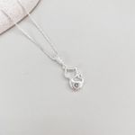 Colar Veneziana Com Pingente Gatinho Prata 925 