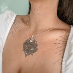 Colar Veneziana Com Pingente Gatinho Prata 925 