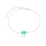 Pulseira em Prata 925 Pedra Oval Turmalina