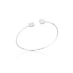 Bracelete em Prata 925 Pedra Oval Cristal