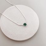 Colar Tina Verde Esmeralda Prata 925