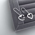Brinco Coração Gancho Prata 925 