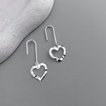 Brinco Coração Gancho Prata 925 