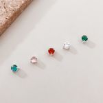 Colar Ponto De Luz Galeria Vermelho 6 mm Prata 925