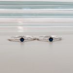 Anel Solitário Azul Cravejado Prata 925