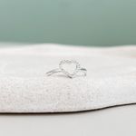 Anel Cravejado Coração Prata 925 