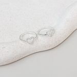 Anel Cravejado Coração Prata 925 