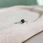 Anel Solitário Azul Prata 925 