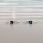 Anel Solitário Azul Prata 925 