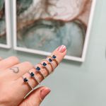 Anel Solitario Coração Azul Prata 925 