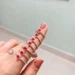 Anel Solitario Coração Rosa Pink Prata 925 