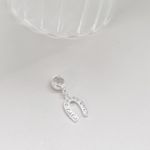 Berloque Ferradura Cristal Prata 925 