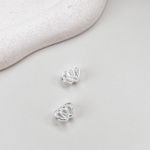 Berloque Separador Coração Duplo Prata 925 