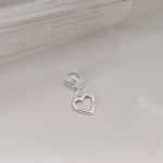 Berloque Coração Liso Vazado Prata 925 