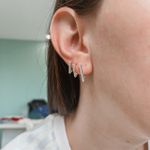 Trio Argola Click Triangulo Prata 925 