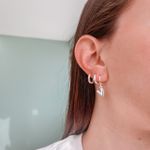 Argola Click Coração Liso Prata 925 