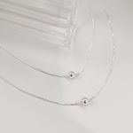 Colar Veneziana Com Bolinha Shine Prata 925 